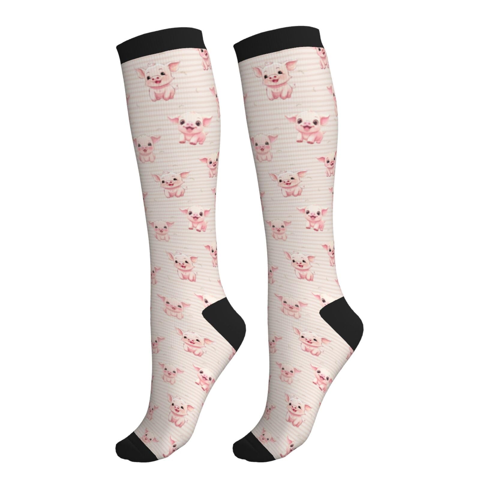 Yealedee Compression Socks Calf Knee High Support Socks Novelty For Women Men Athletic Running Hiking Nurse