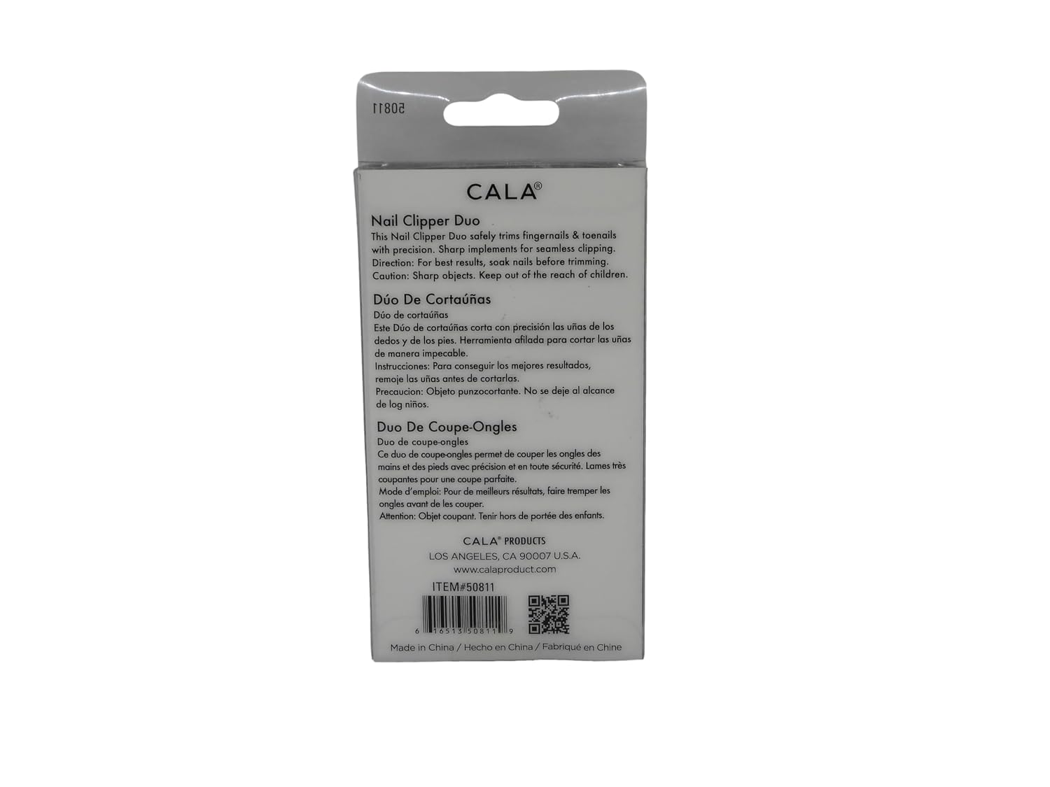 Cala Soft touch mint nail clipper duo