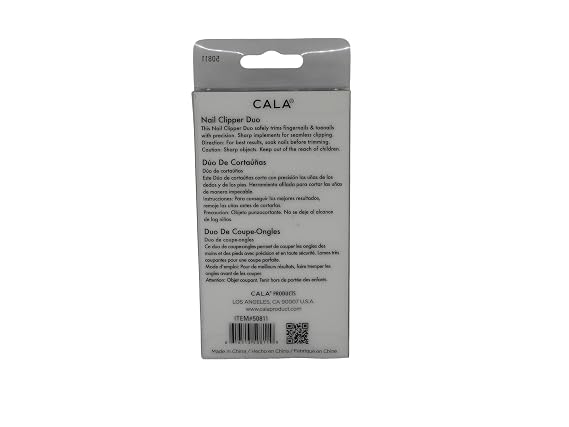 Cala Soft touch mint nail clipper duo