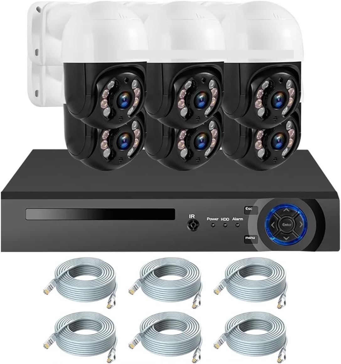 2K 4MP HD H.265 Outdoor Camera System Kit POE NVR 8CH Home Security CCTV Audio Surveillance Recorder Night Vision(3T(户外运动),8CH and 6PCS 4MP)