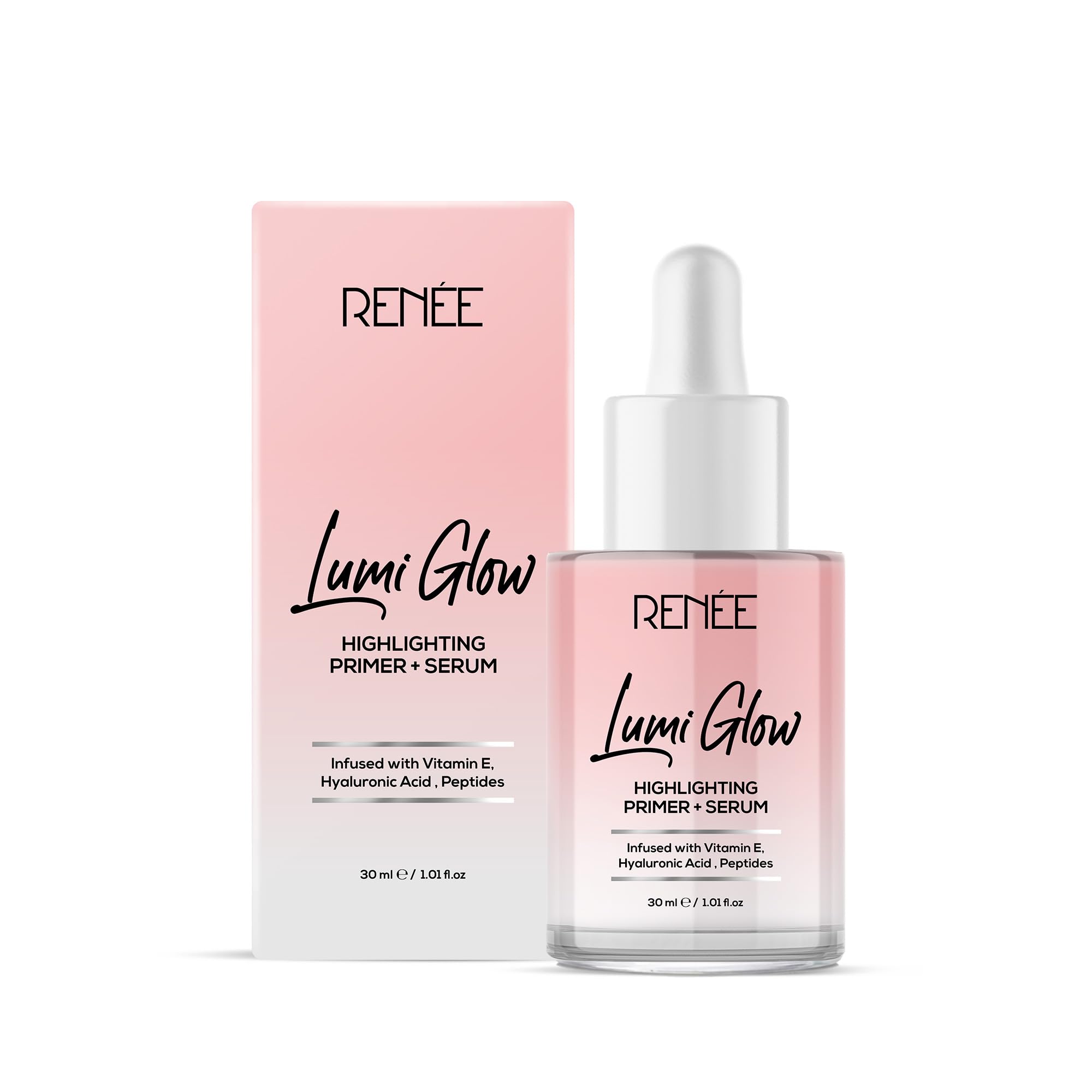 RENEE Lumi Glow Highlighting Primer + Serum | Hydrates, Promotes Even Skin Texture | Gives Luminous, 3D Glow | With Hyaluronic Acid, Peptides & Vitamin E | Base For Face Makeup | 30ml-image-6