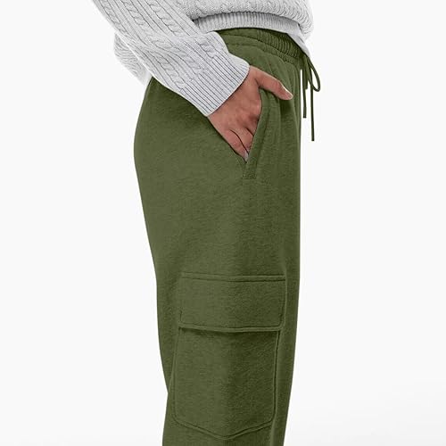 Miniatura 6 de Pantalones deportivos para mujer con bolsillos de cintura alta para gimnasio ajuste atlético pantalones holgados para descansar