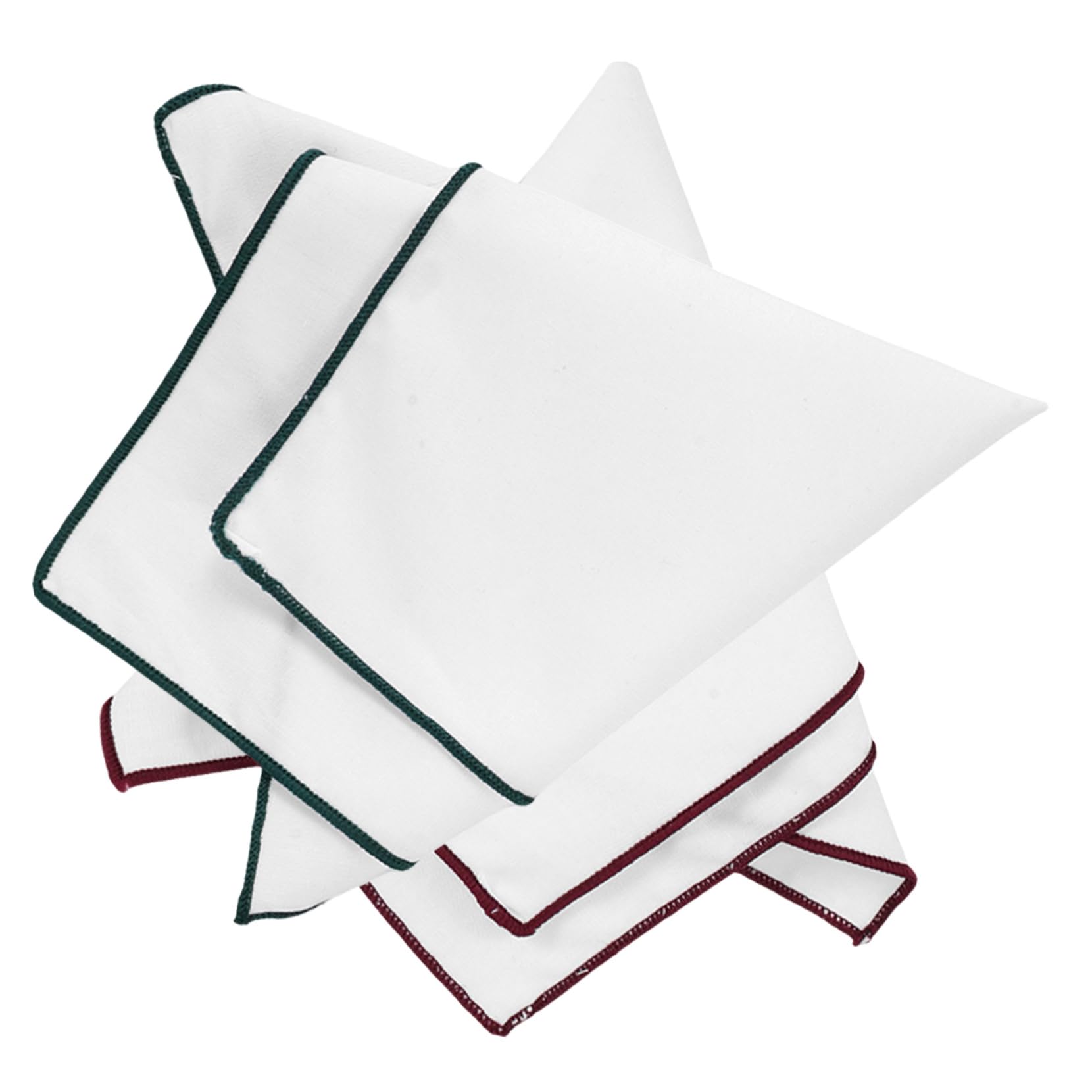 Didiseaon 2Pcs Elegant Men White Pocket Square Handkerchiefs Borders Suit Accessory for Weddings and Formal Events