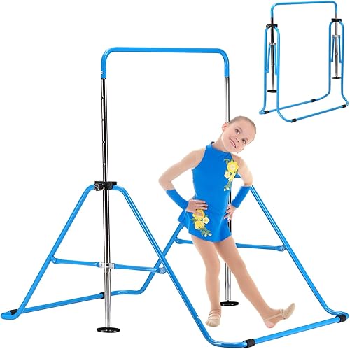 Sunoutife - Barra de gimnasia para niños, barra de entrenamiento de gimnasia para el hogar, barras horizontales plegables con altura ajustable para disponible en Yaxa Colombia