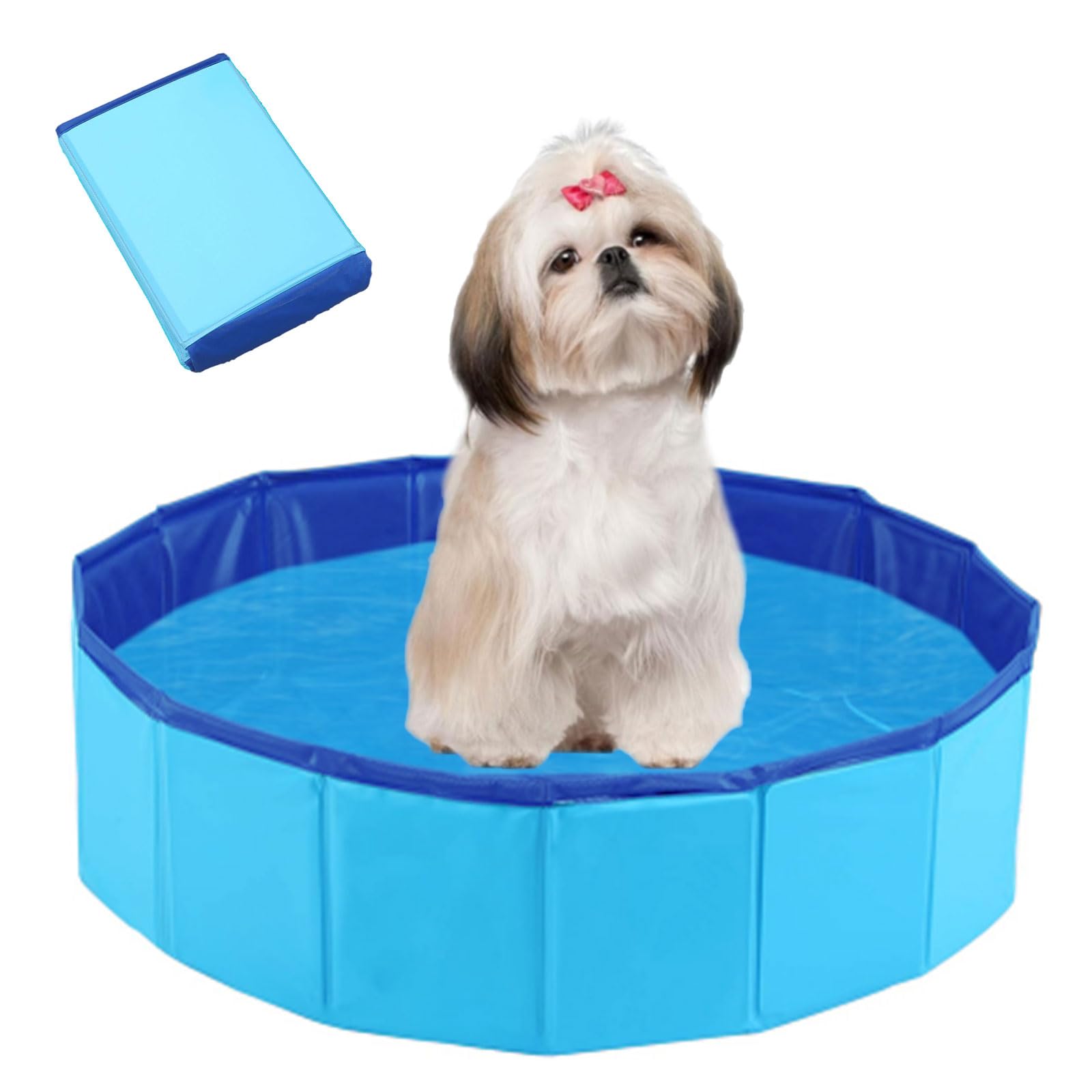 Foldable Dog Paddling Pool,50x10cm Dog Pool for Small Dogs