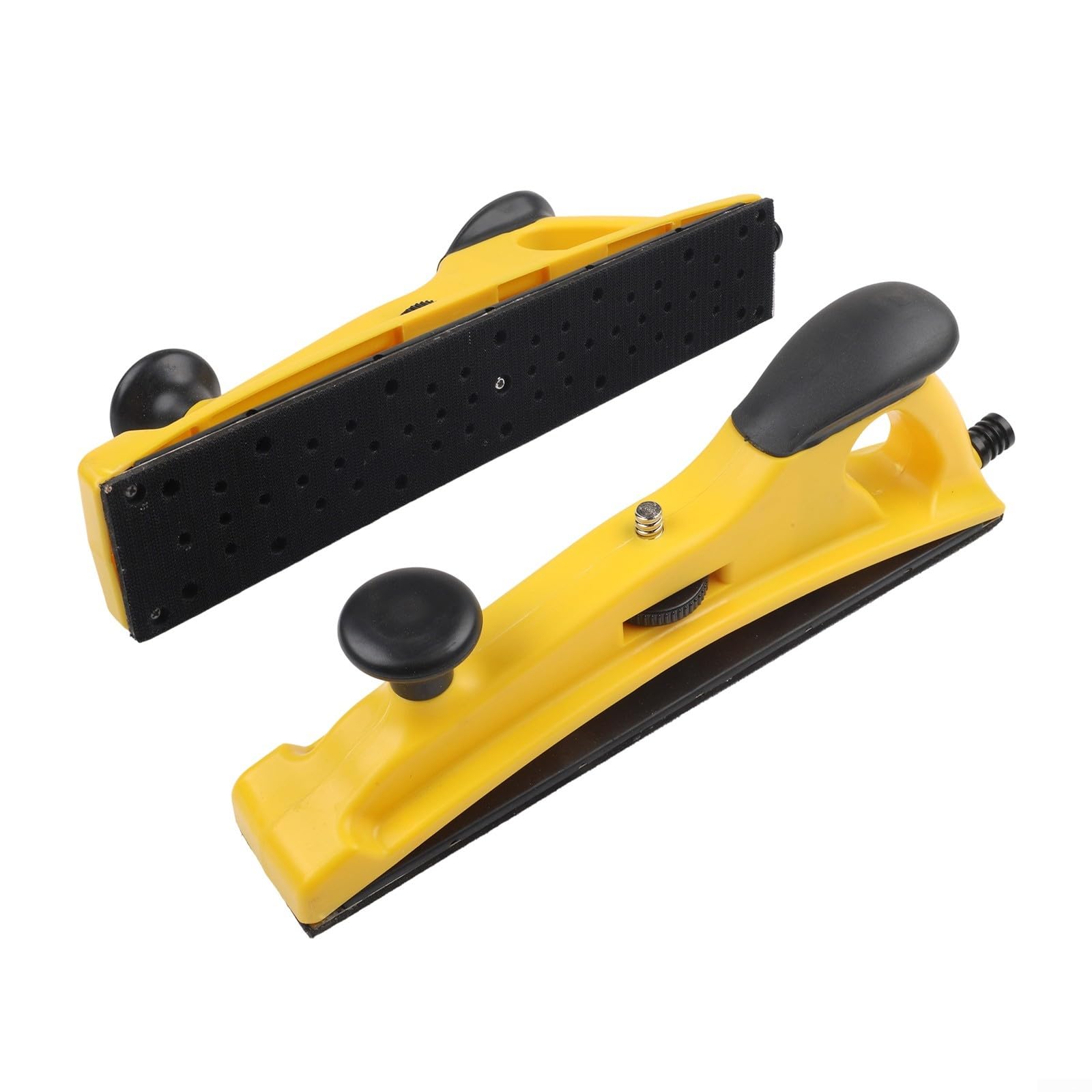 Blocco abrasivo portatile regolabile con impugnatura ergonomica antiscivolo, regolazione dell'angolo di spinta e manopola, porta di aspirazione della polvere rimovibile, in plastica per il ripristino