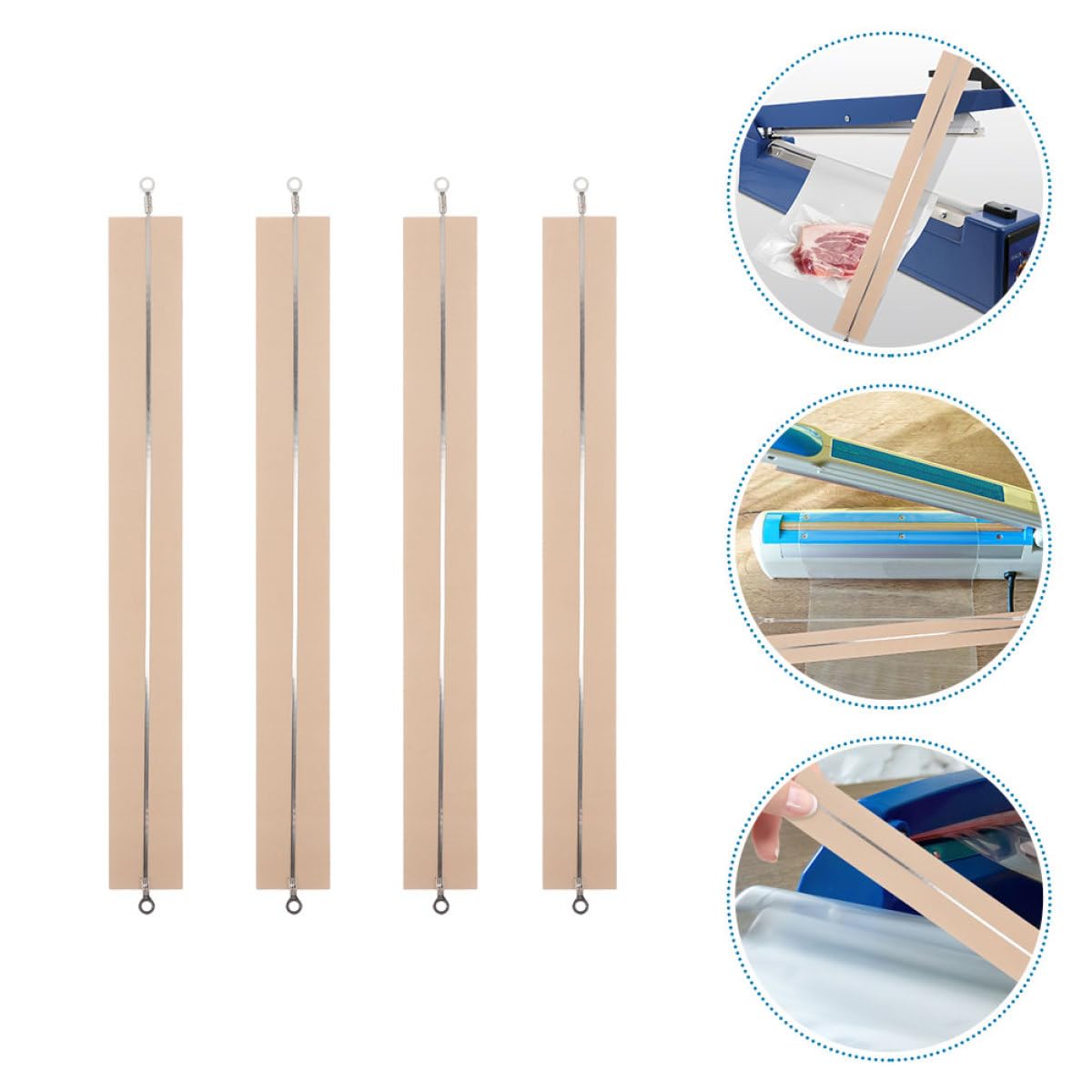 Housoutil 4 Pezzi Strisce Riscaldanti per Macchina Sigillatrice, Parti Semplici da Installare Tessuto Alta Temperatura, Leggeri e Resistenti per Uso Professionale