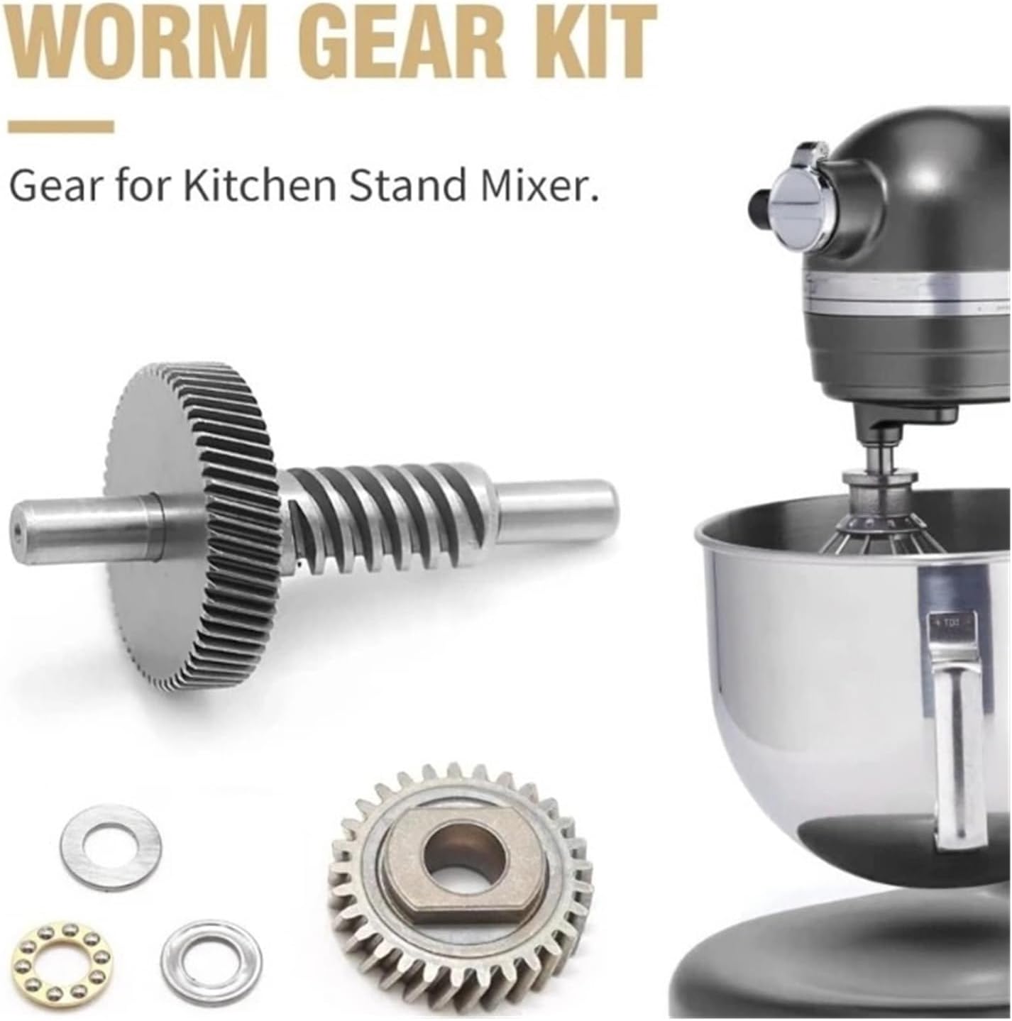 Worm Gear Spare Part for 5QT/6QT Stand Mixer (9706529 9703445 9703680 W11086780 WP9709231)