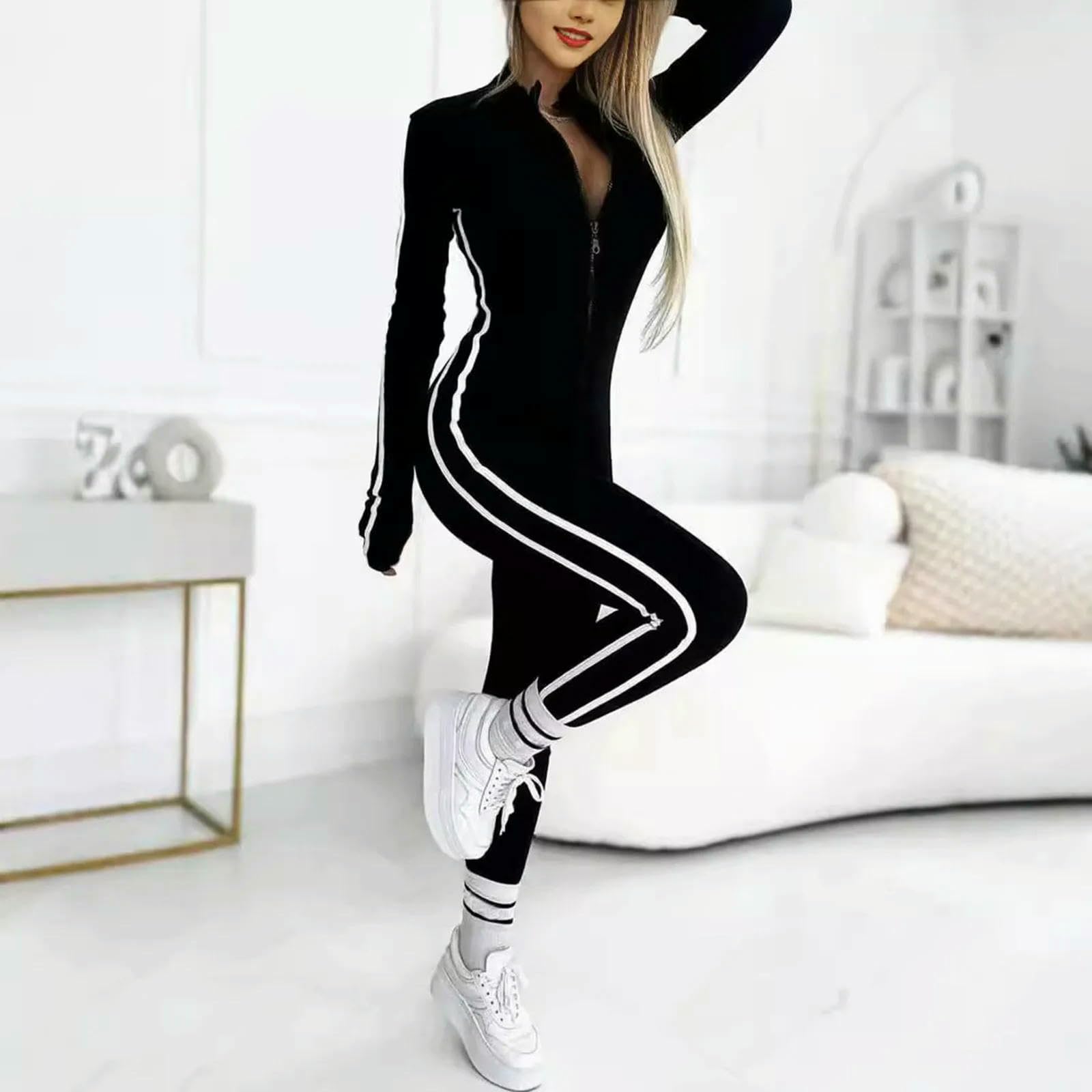 bielizna modelująca casualowy kombinezon z długim rękawem dla kobiet jednoczęściowe jesienne spodnie kombinezon dres