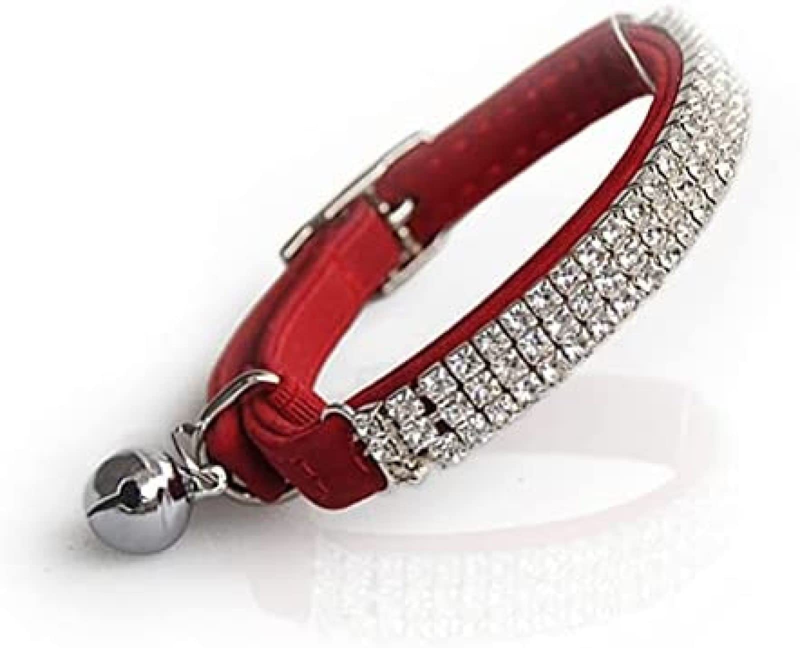 Collar De Cuero PU con Diamantes De Imitación para Gatos, Cómodo, Ajustable, De Terciopelo Suave, Acolchado, para Cachorros Y Gatitos, para Perros Pequeños,Constructive23
