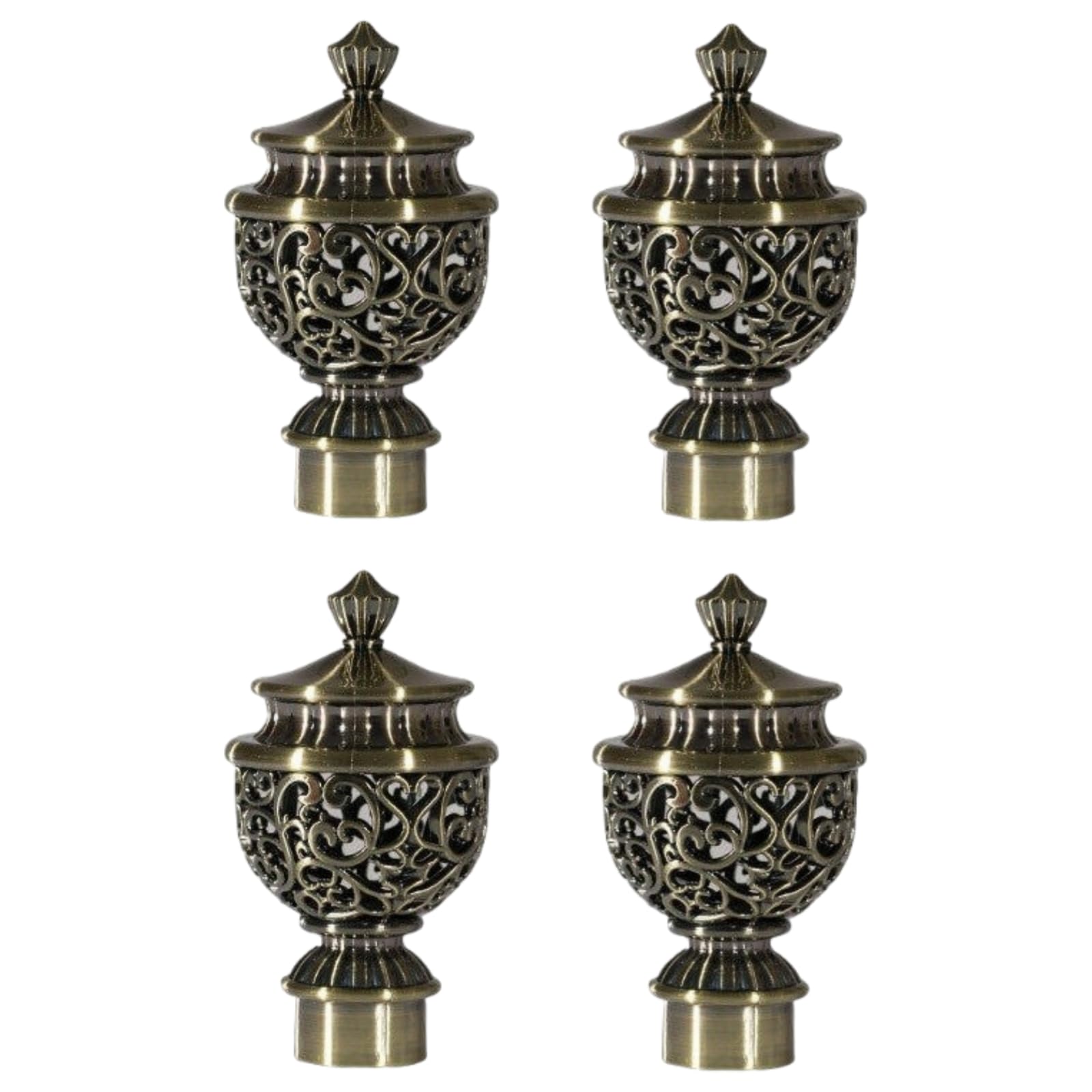 ESSMOKO Curtain Pole Ends Finials 25mm 28mm ABS material 4PCS hollow Roman rod decorative head classical style bronze 28mm