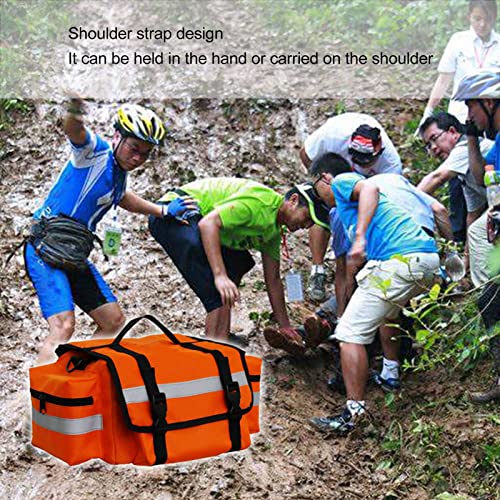 Image of Topyond First Aid Responder Bag, 17.7 inch 11.8 inch 7.5 inch Professional Trauma Kit Carrier with Multiple Compartments, Lightweight and Durable for EMS and Paramedics Deluxe(Orange)