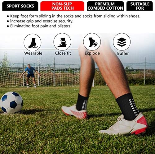 Omnikryp 6 Paar Fußball Socken - Anti-Rutsch Grip Socken Für Sport & Alltag