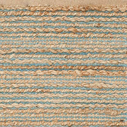 GAURI KOHLI - Alfombra de yute trenzada a mano, color azul turco