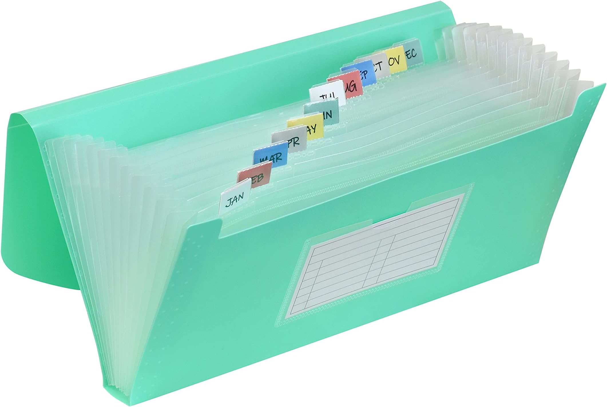 13-Pocket Poly Expanding File, 10 x 5 Inches, Junior Size for Receipts and Checks, Includes Tabs, 1 File, Color May Vary (58710)