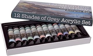 12 Shades Of Grey Acrylic Paint Colors - Set of 12 Assorted Greys (21ml/...