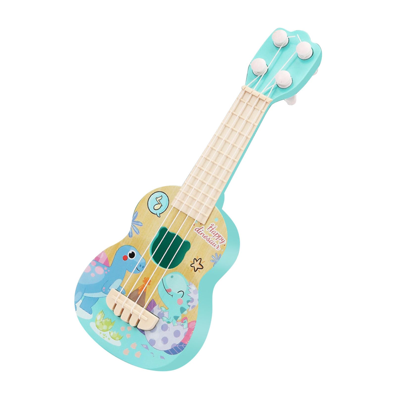 Naroote Jouet de Guitare ukulélé pour Tout-Petits, Mini Instrument de Musique à 4 Cordes de Dessin animé, Instrument à Coins Arrondis pour l'apprentissage éducatif des Enfants (Motif de Dinosaure)