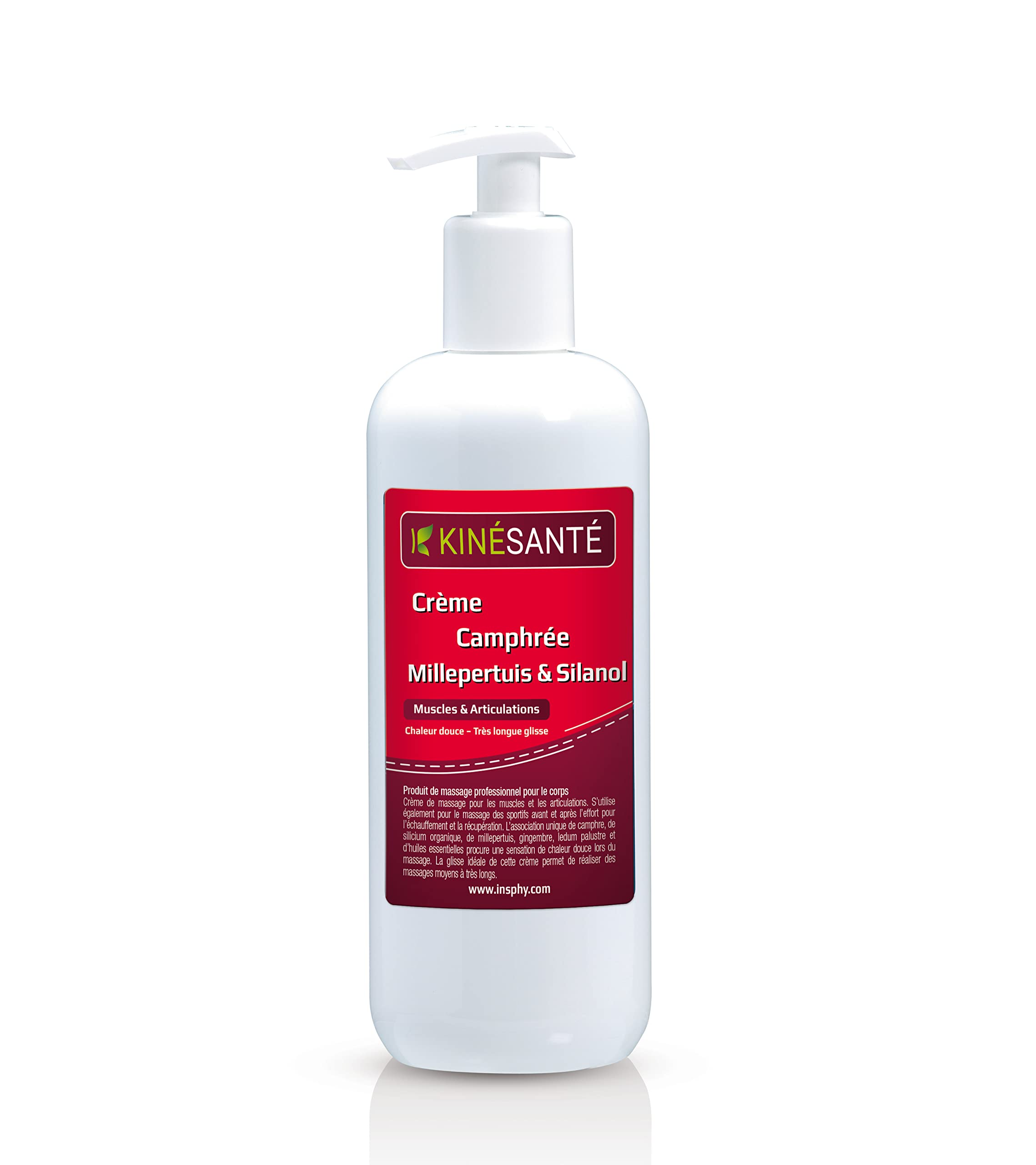 Crème de Massage Chauffant Muscles et Articulations 500 ml – Camphrée Millepertuis & Silicium – Avant et Après Effort – Fabriqué en France