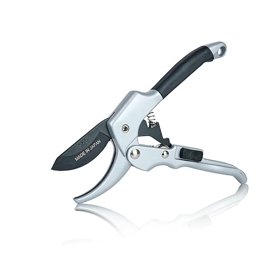 SK5 Ratchet Pruning Shears for Women with Weak Hands – Heavy Duty Garden Clippers with Spring Assist, Ergonomic Grip & Sharp Bypass Blade for Branches and Fruit Trees