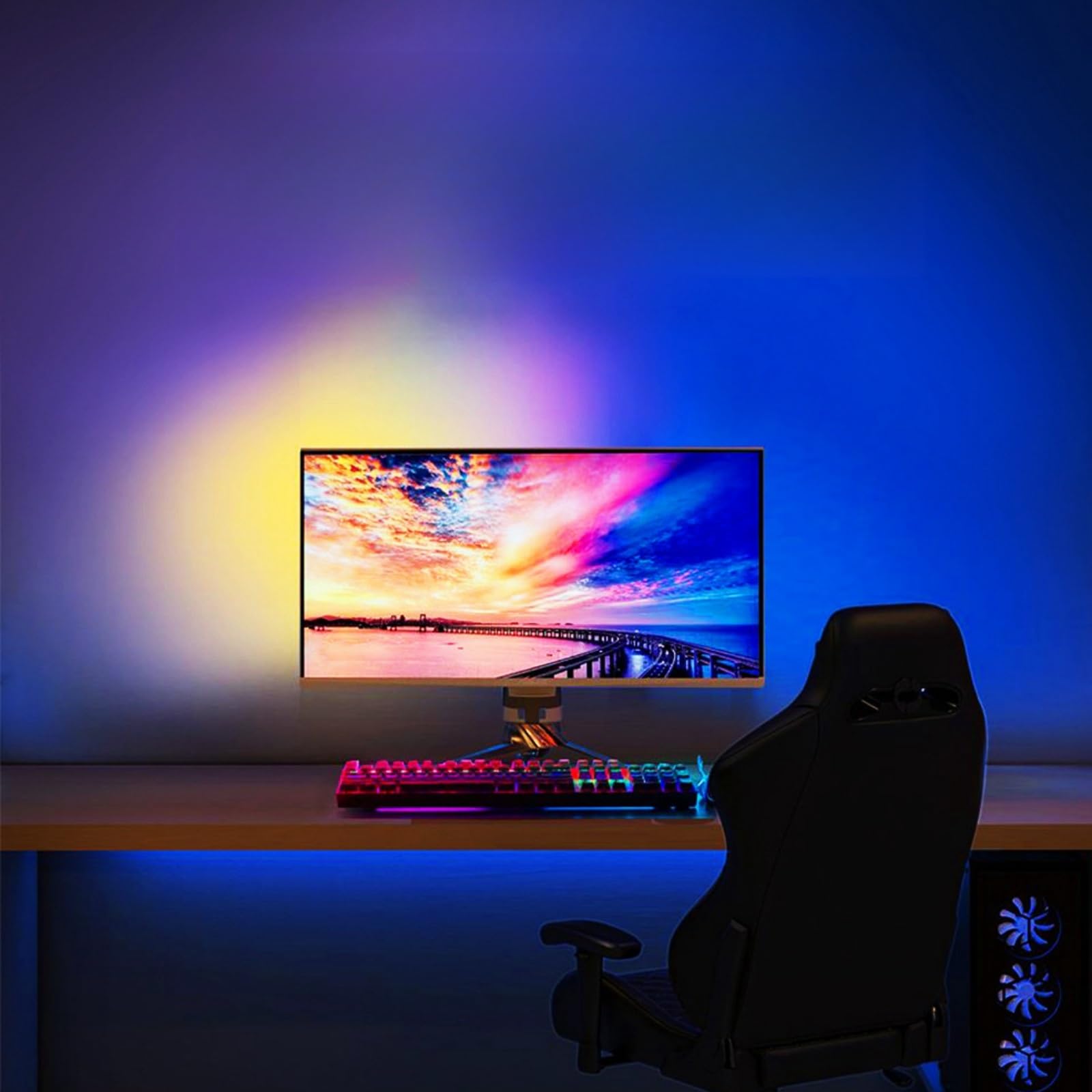 Luces LED para TV Que se sincronizan con la Pantalla, Misma Pantalla de computadora, retroiluminación Ambiental, Luces para transmisión de Juegos con luz de sincronización de Fondo