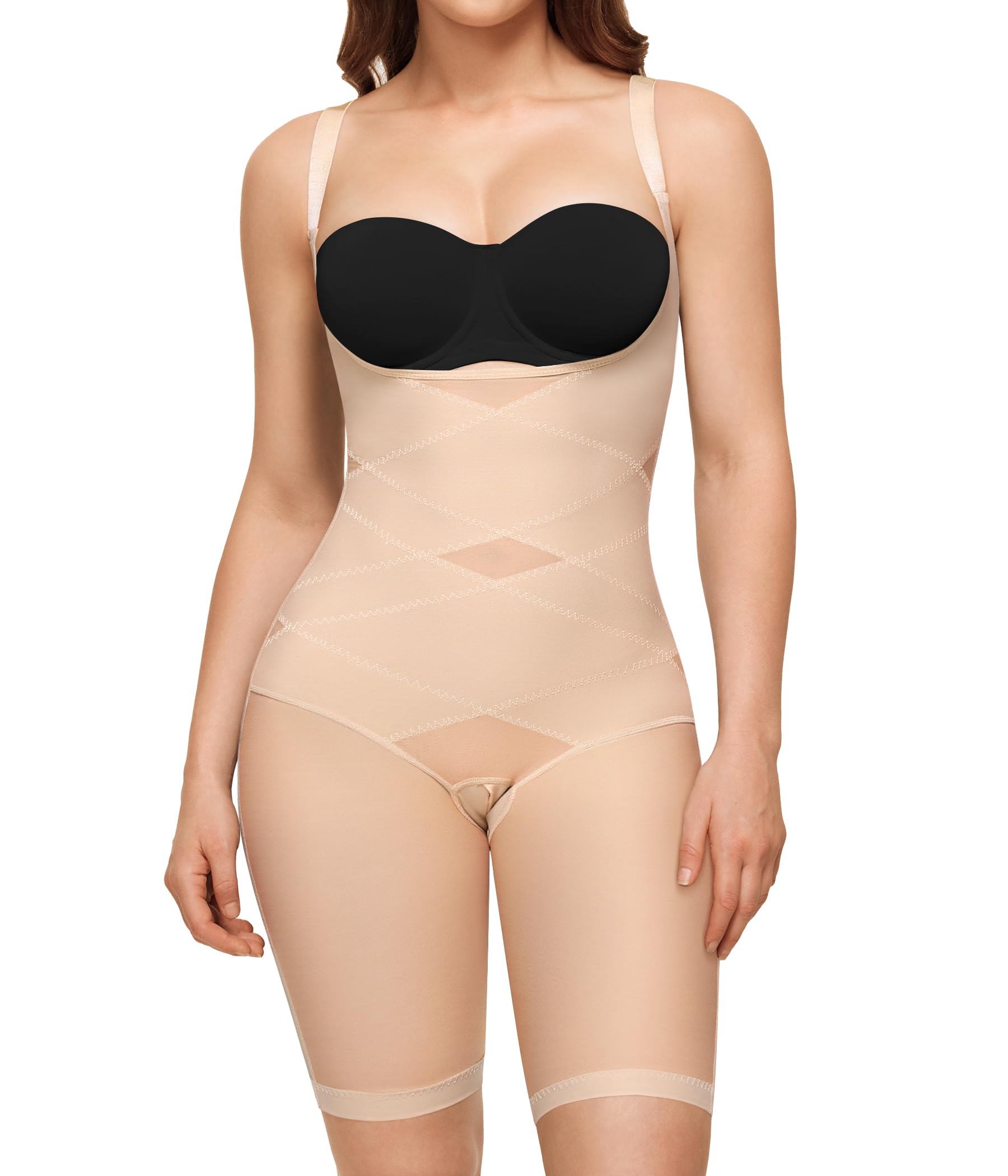 Photo 1 of Nebility Open Bust Shapewear Bodysuit for Women - Full Body Shapewear Faja Body Shaper Tummy Control Girdle