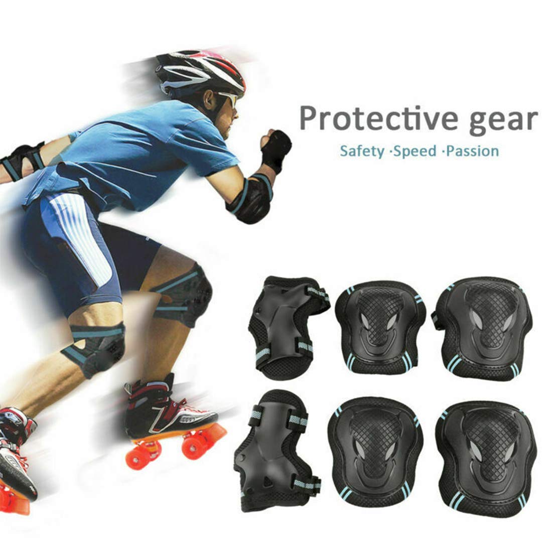 Set Protection Enfant Roller Vélo - Genouillères Coudières Protège-Poignets Réglables