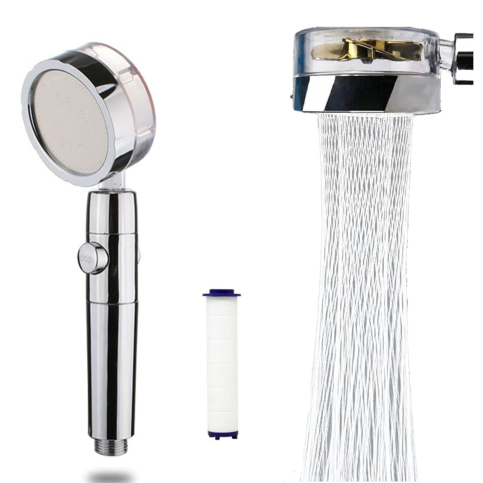 ターボチャージャー付きハンドヘルドシャワーヘッド Amazon.co.jp: 高圧シャワーヘッド、フィルター付き節水シャワーヘッド
