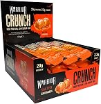 Warrior Crunch - High Protein Bars - 20g Protein Each Bar - Low Carb, Low Sugar Snack - 12 Pack x 64g - Dark Chocolate Peanut Butter