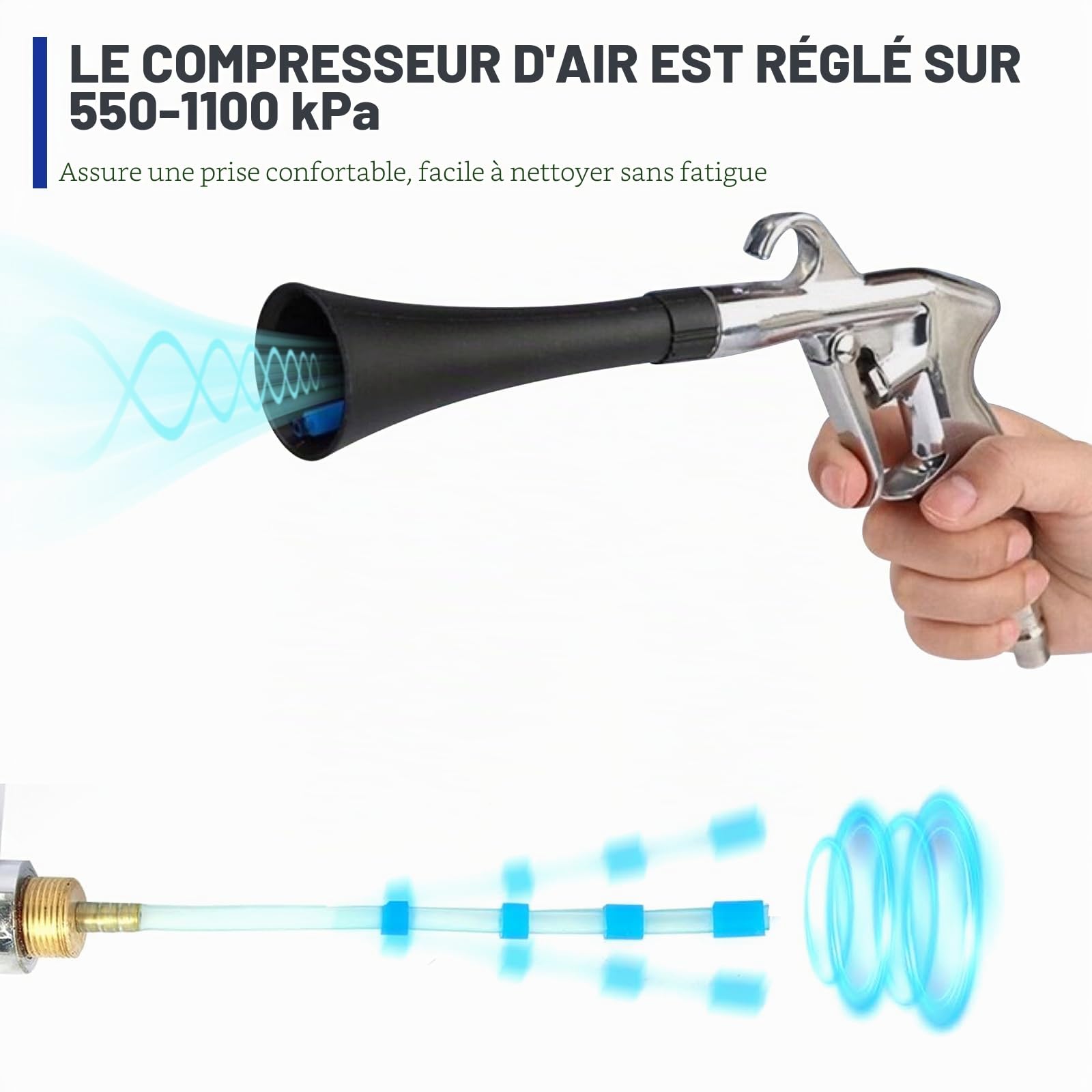 Pistolet A Air Comprimé,Pistolet De Soufflage A Sec Avec 5 Tuyaux,Pistolet De Nettoyage A Air Comprimé,Pistolet Nettoyage Voiture Pour Voiture,Souffle La Saleté Et La Poussière