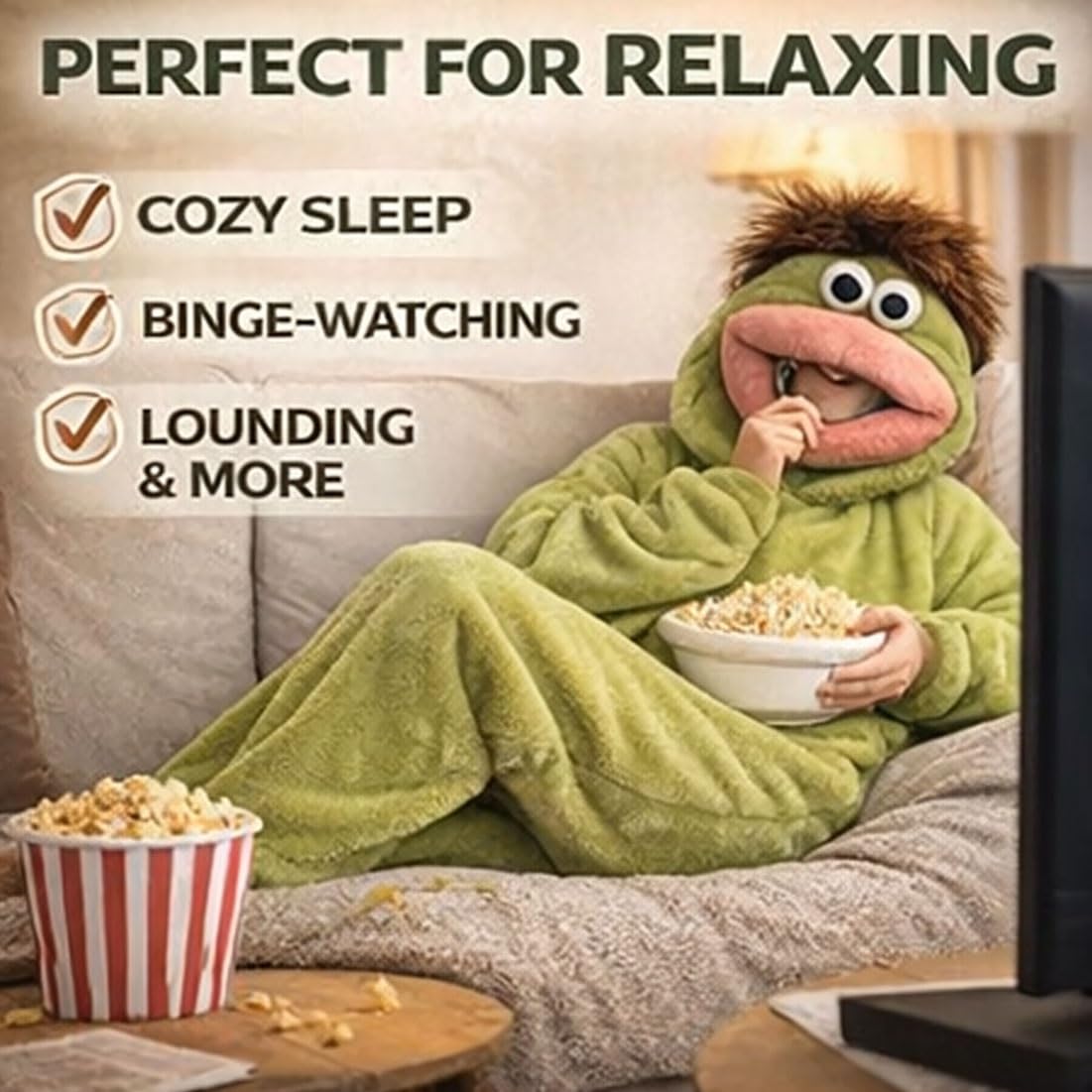 Monster Onesie, Big Mouth Monster Onesie, zabawna piżama Monster głupia, nadająca się do noszenia Onesie, unisex pluszowa odzież domowa na imprezę zdjęciową