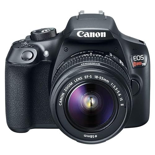 Canon EOS Rebel T6 Digital SLR Camera Kit with EF-S 18-55mm f/3.5-5.6 is II Lens, Built-in WiFi and NFC - Black (Renewed)