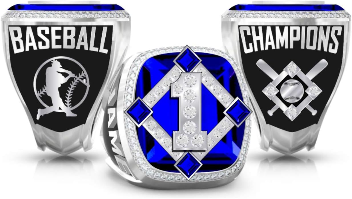 Signature Baseball Championship Ring with Stone 3X Super