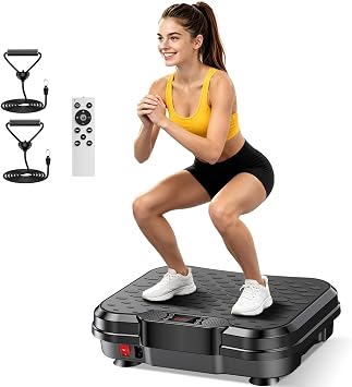Vibration Plate Exercise Machine, 250 Speed Home Fitness Vibration Plates, Lymph Drainage, Vibration Plate Capacity 400 lbs, Vibration Plate for Weight Loss, Workout Equipment for Women, Men