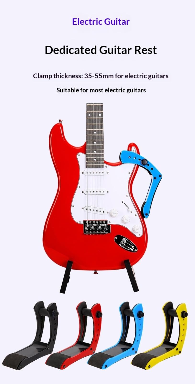 Générique Support de Guitare électrique Ergonomique, Hauteur Réglable à 6 Positions, Support de Jambe de Repose-pieds, pied guitare