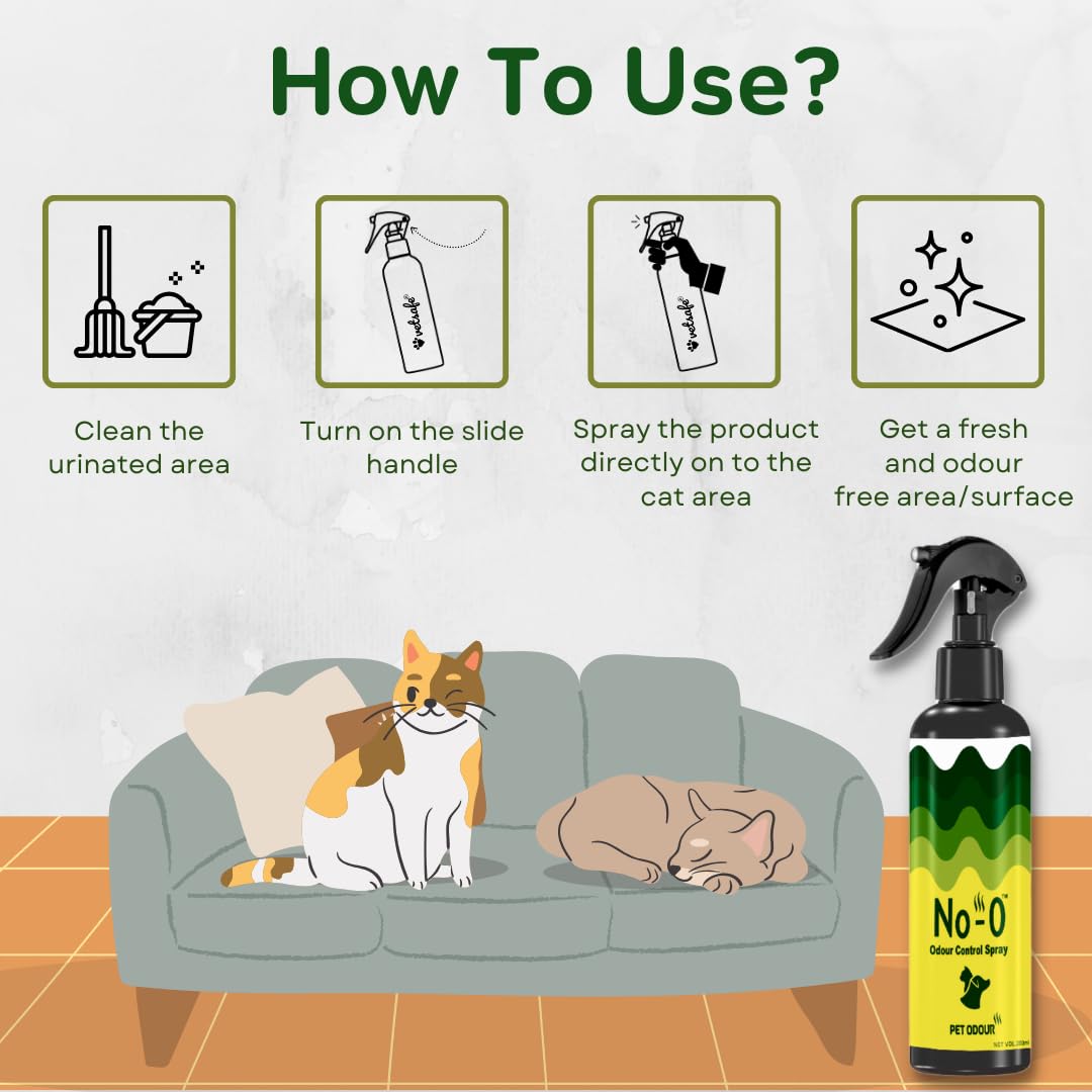 No-O Cat Litter Spray 200 ml | Odour Eliminator & Litter Box Freshener | Removes Bad Smell Instantly | Long-Lasting Freshness for Cat Areas 2