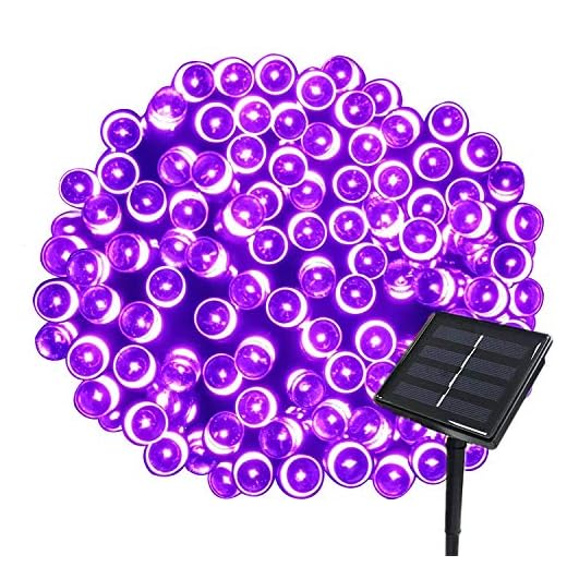 REICUA, Solar Garden Lights, Outdoor String Lights, Waterproof 72ft 22m 200 LED 8 Twinkling Modes, Decorative Lighting Fairy Lights for Home, Gazebo, Patio, Lawn, Wedding Ornament (Purple)