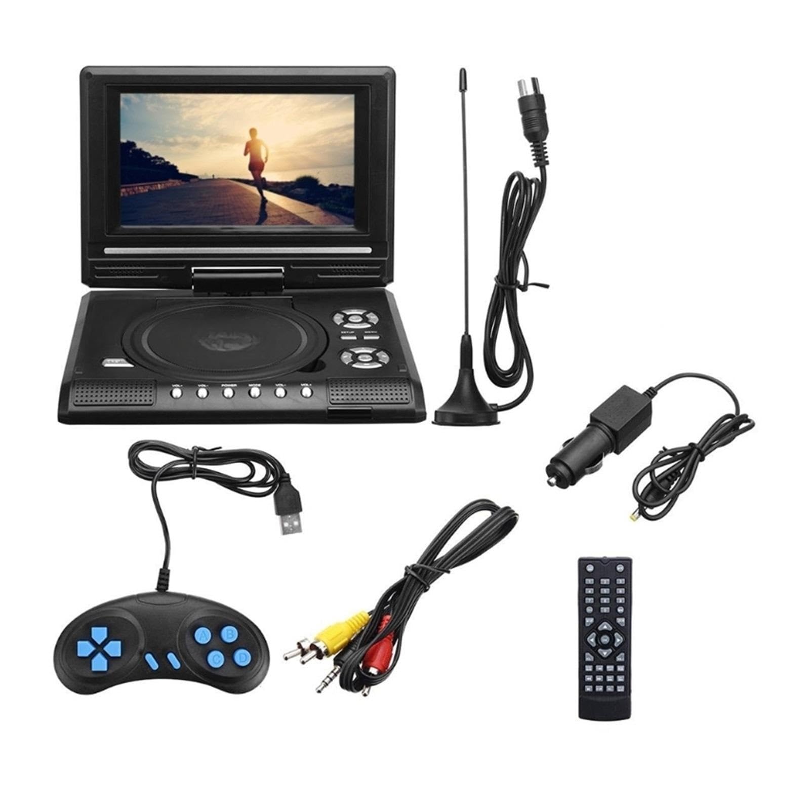Lecteur DVD Mobile, Support de Manette Jeu sans Fil for Lecteur DVD, Prise en Charge la Carte USB/SD, Meilleurs formats for dortoir et Maison Haute résolution