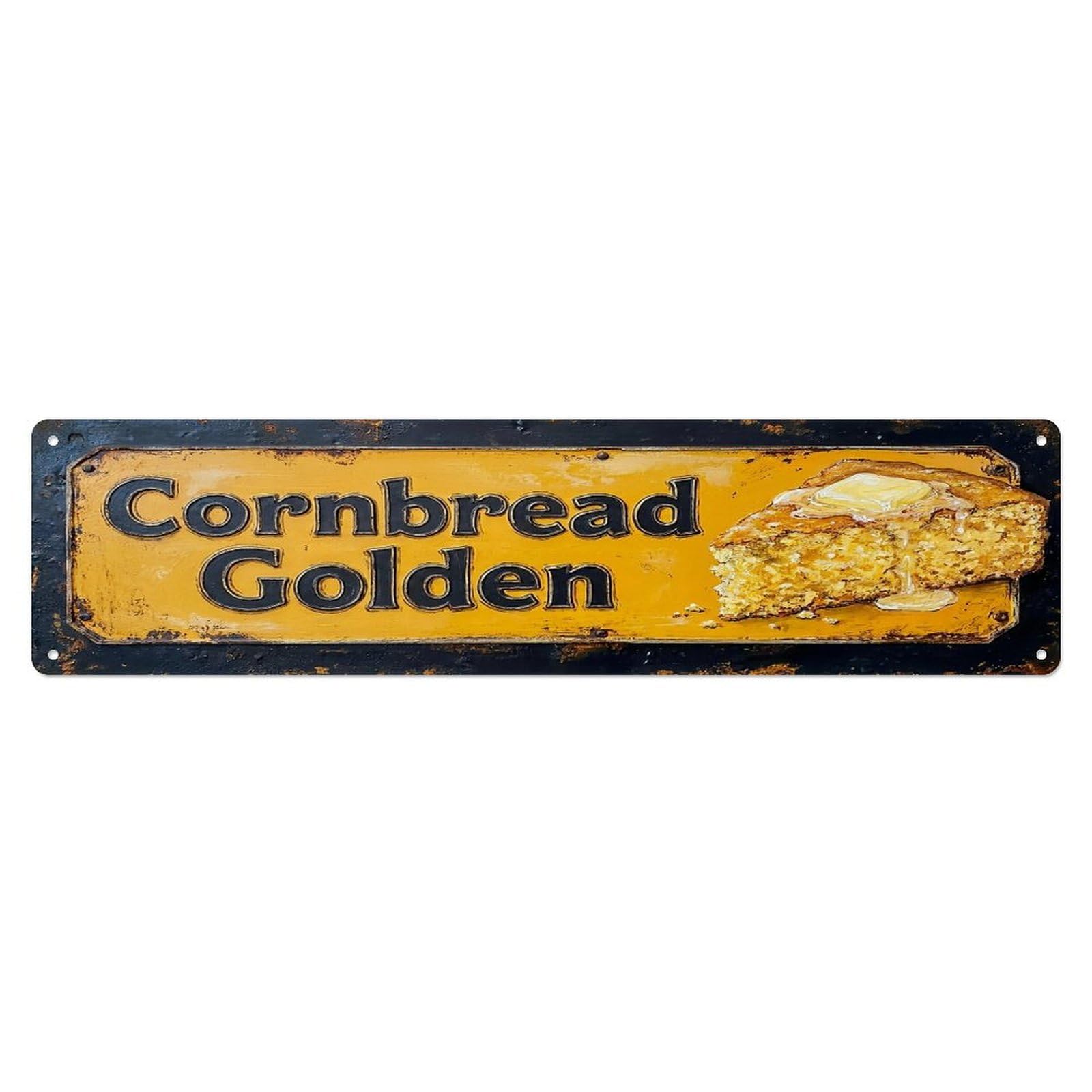 Vintage Cornbread Golden Southern Farmhouse Metal Tin Sign