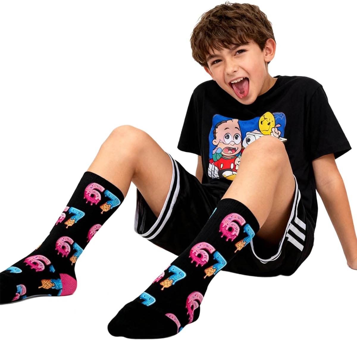 Six Seven 67 Socks Ice Cream for Men Women, 6 7 Meme Design Funny Sock,67 Socks For Boys Girls Women Men - Image 5