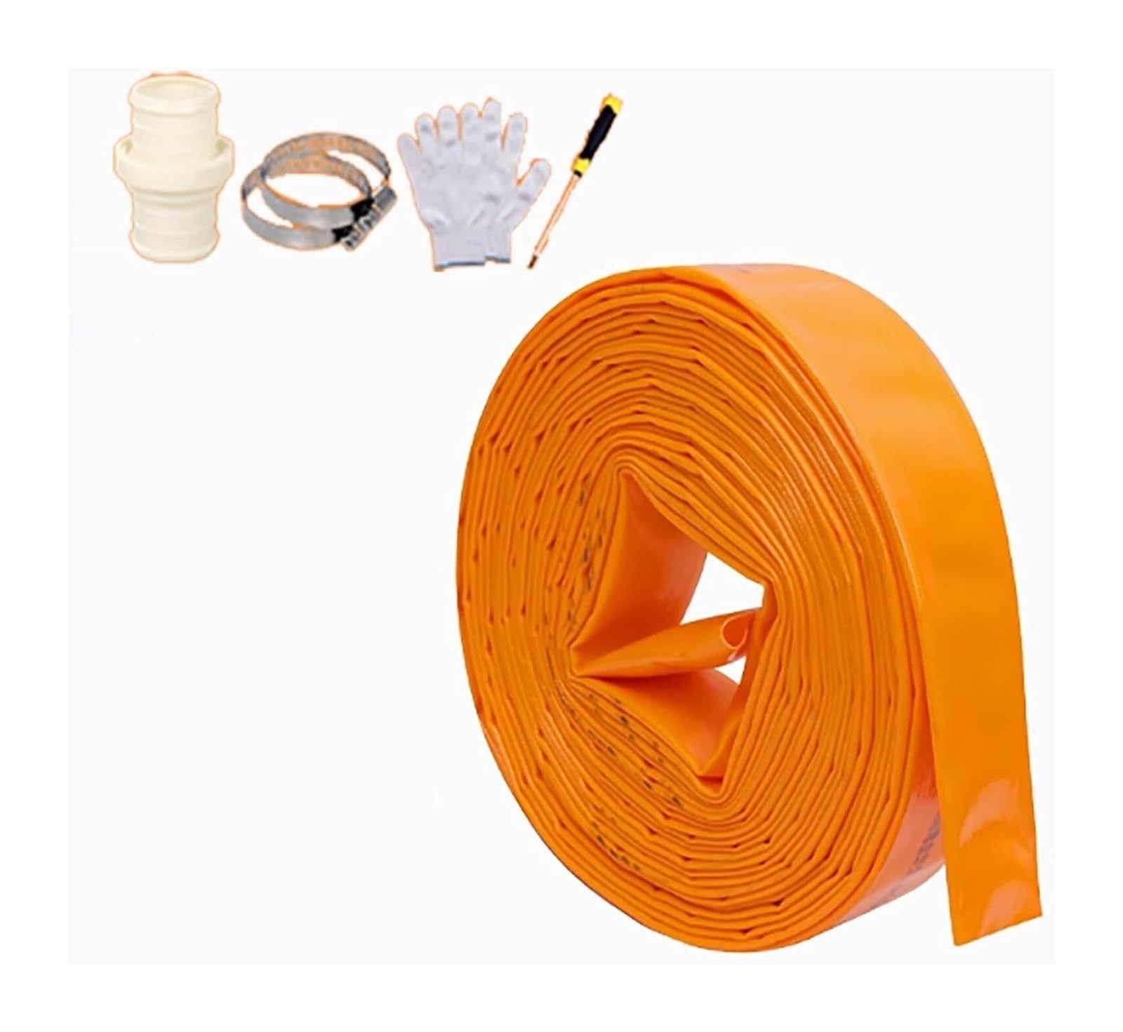 Manguera de retrolavado para piscinas, Manguera de descarga plana 1 pulgada for piscina y bomba sumidero con abrazaderas varios tamaños(25meter)