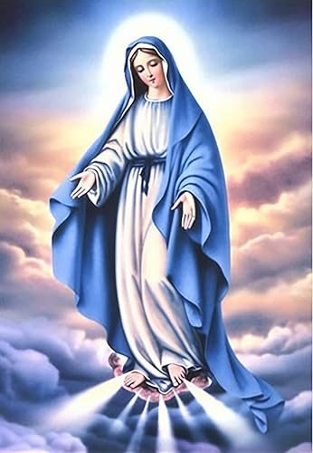 Miniatura 1 de Diymood - Kits de pintura de diamantes 5D para adultos, religión, Virgen María, kits de arte de diamantes para mujeres adultas, redondo de taladro