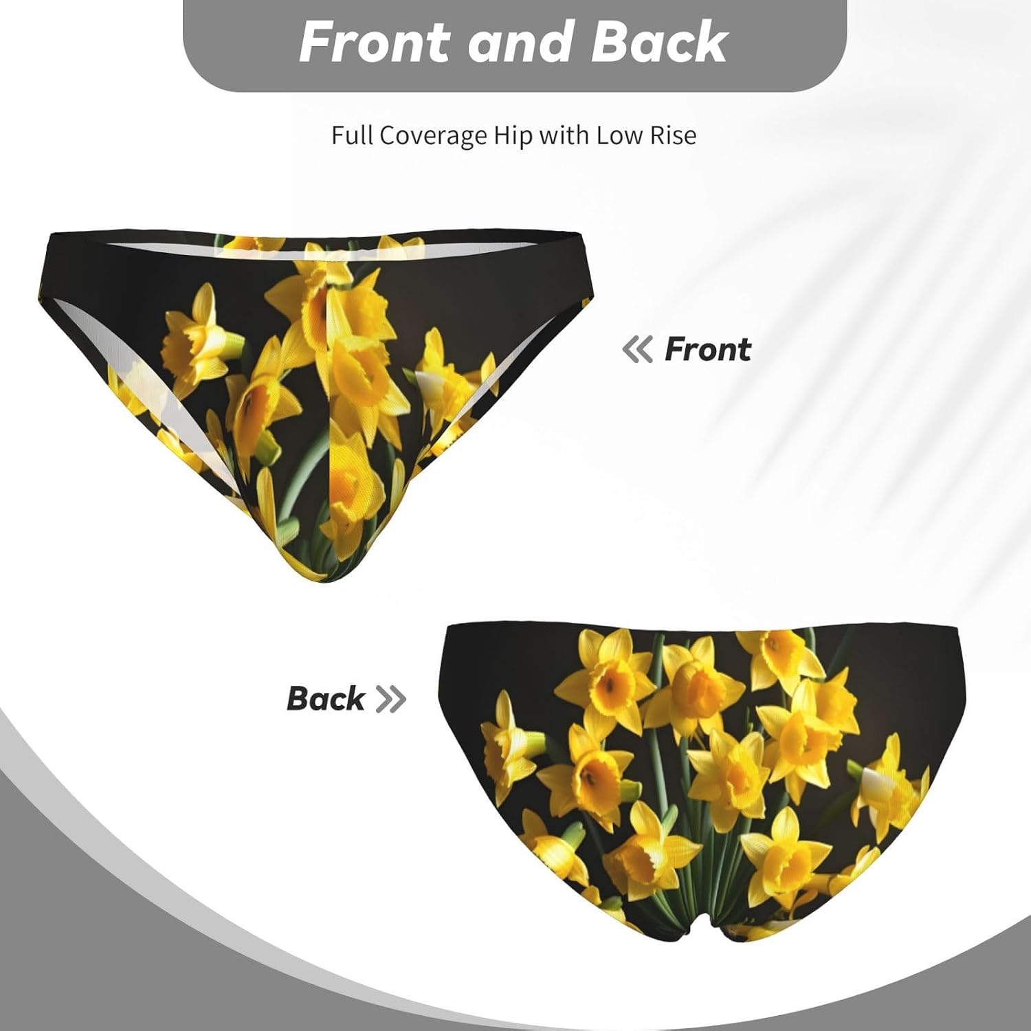 Bouquet Of Daffodil Print Mens Briefs Underwear Supportive Mens Pouch Underwear Stretchy Bikini Briefs For Men S To 4xl