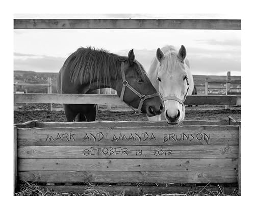 Personalized Horse Artwork Wedding Gift -"Big Hearts" - Unique Anniversary