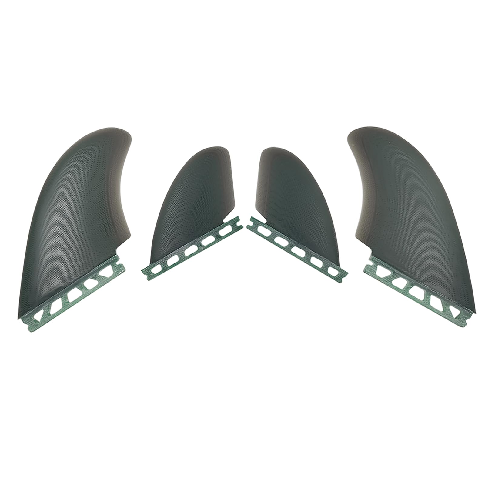 UP SURF Juego de aletas cuádruples para tabla de surf (4 aletas), pestañas individuales/pestañas dobles 2 RM, fibra de vidrio flexible sólida para una durabilidad ligera y un rendimiento superior de