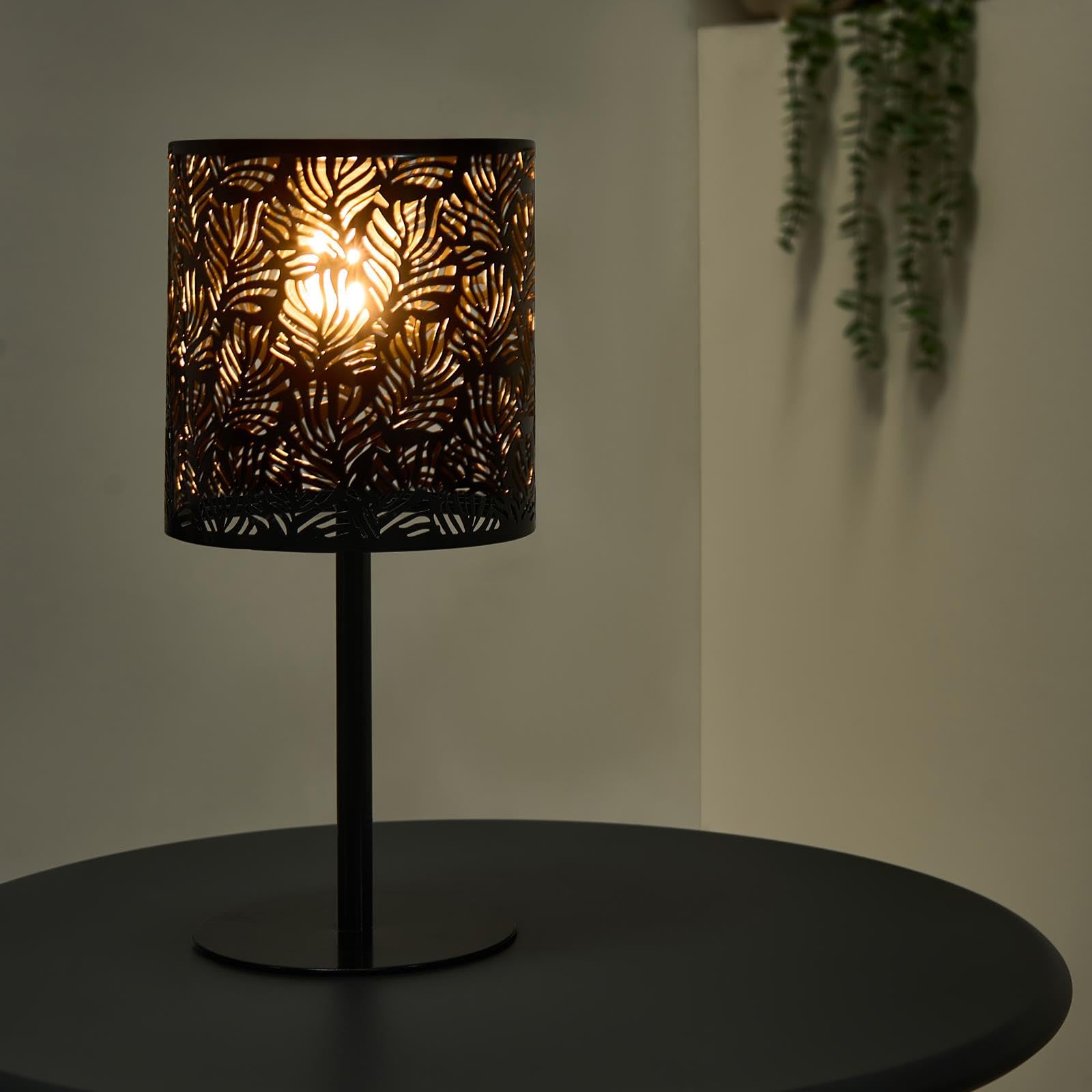 Ohs Carved Metal Solar Table Lamp Outdoor Garden Light Auto Sensor from B&Q