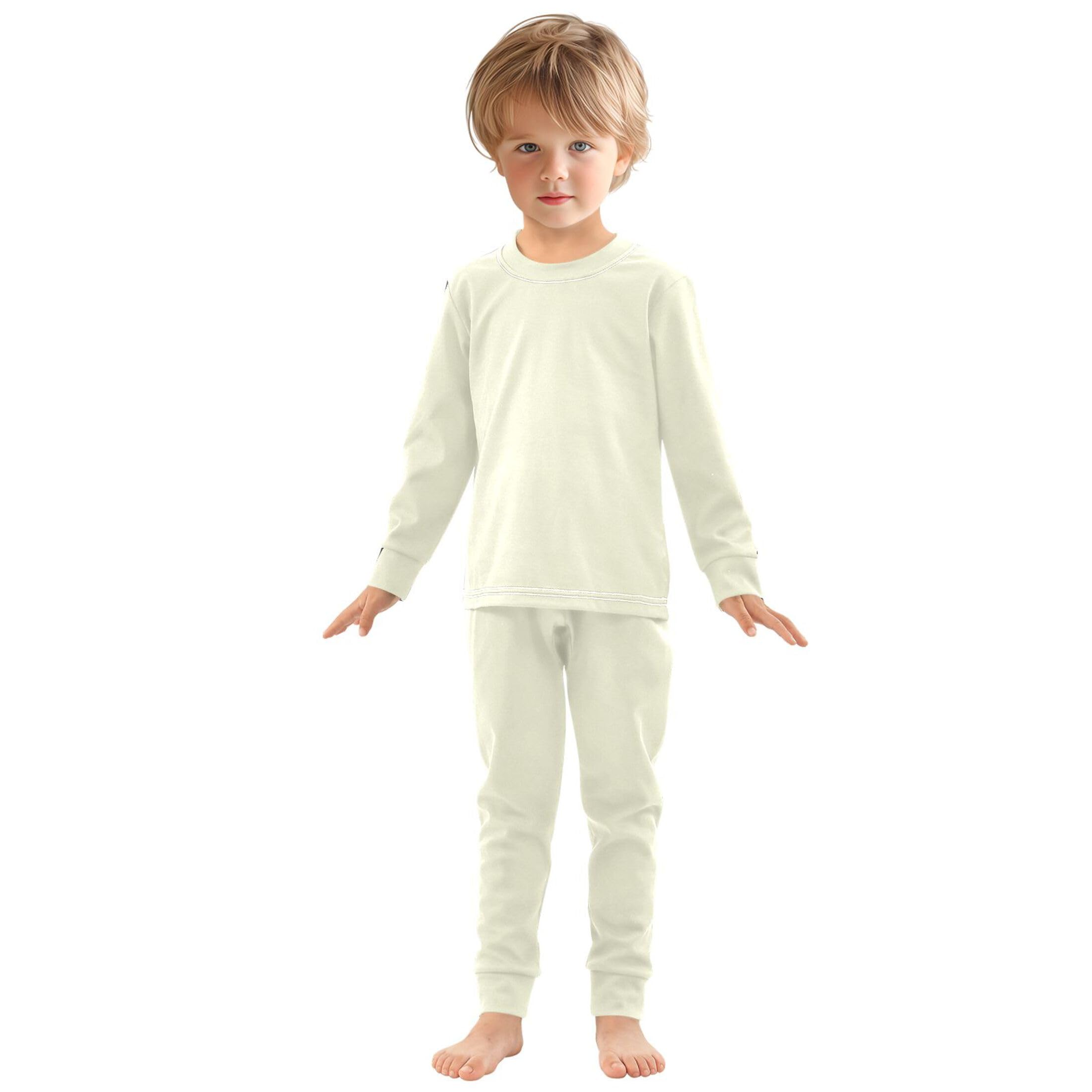Light Yellow Long Sleeve Pajamas Set Sleepwear Jammies 2pcs Set Pjs Light Yellow 03