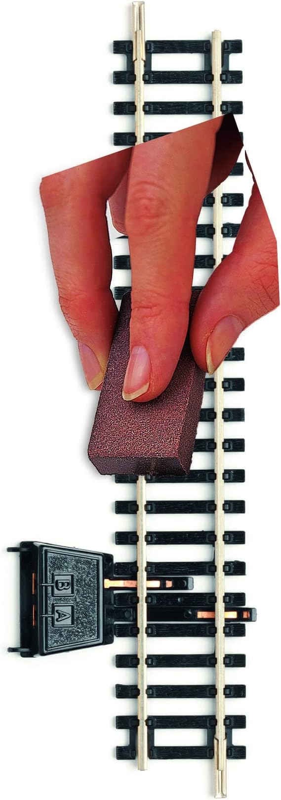 Hobby Train Tracks - R8087 Track Cleaning Rubber Track Pieces - Small Scale Model Accessories for Train, Electric Railroad Supplies with HO/OO Gauge Compatibility, Tracks
