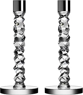 Orrefors Carat 7.25 Inch Candlestick Pair, Small
