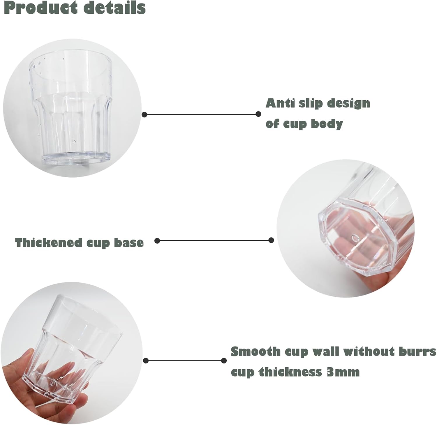 6 PCS Clear Plastic Tumblers, Resuable Drinking Glasses 8.8 OZ, BPA Free Acrylic Drinking Cups, Stackable Beverage Glasses for Home Party Picnic Shatterproof, Small Water Cup, Dishwasher Safe, 260 ML - Image 9