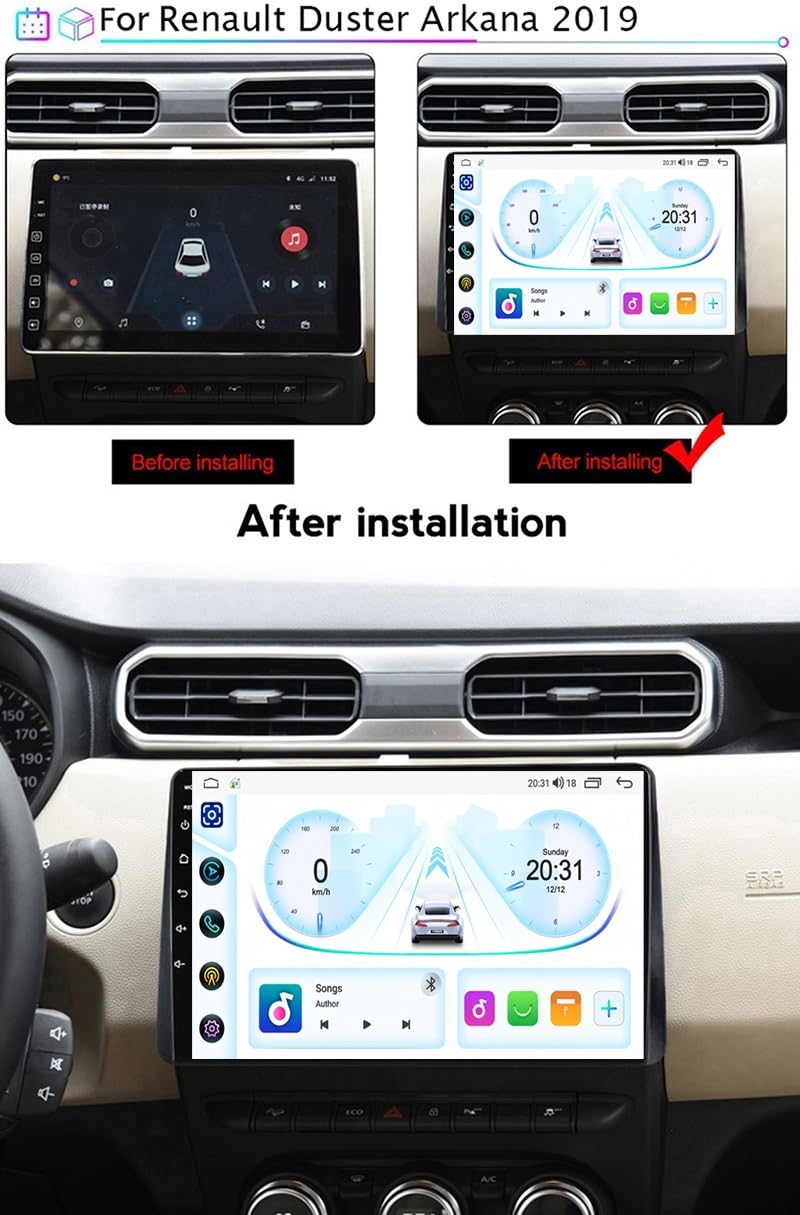 9-calowy dotykowy radio GPS dla Renault Duster Arkana 2019, obsługuje BT WiFi Mirror Link 4G sterowanie z kierownicy(HM601 4 Core Wifi 1+16GB)